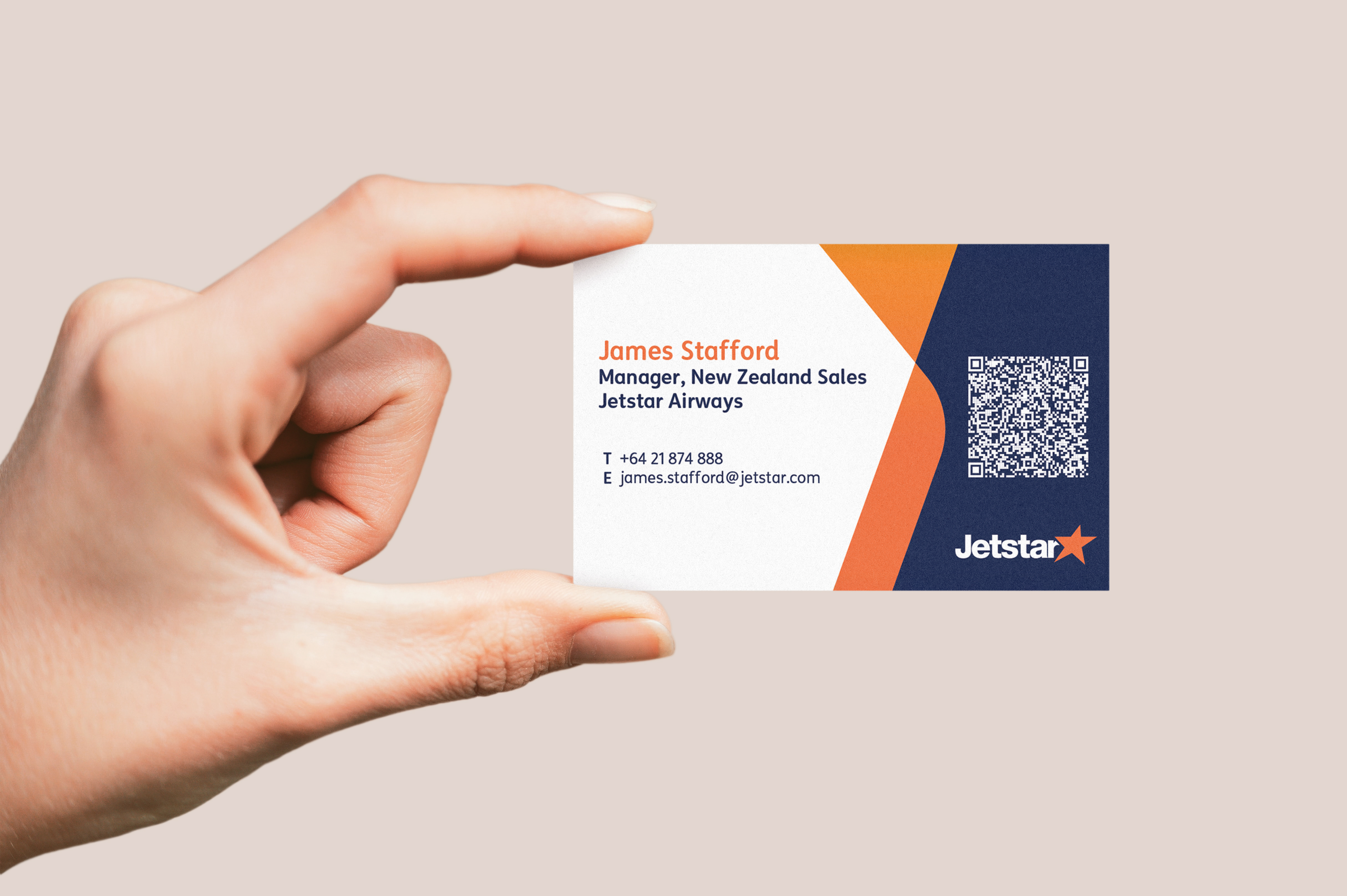 Jetstar branded business card.